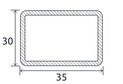 Профильная прямоугольная труба 35x30x1,2 мм 08кп ГОСТ 8645-68 горячекатаная купить в Минске