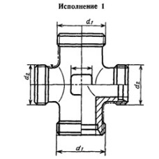Переходная резьбовая крестовина 5x4 мм исп. 1 13Х11Н2В2МФ ГОСТ 21870-78
